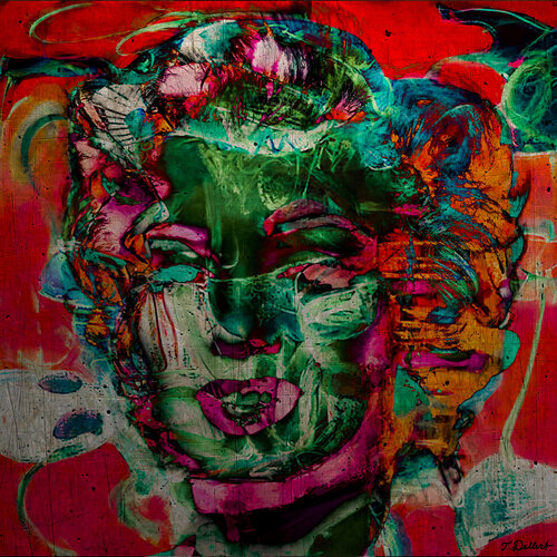 Monroe on drugs orange version    after Andy Warhol par Thomas Dellert, Photographie en vente sur Singulart