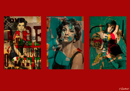 LOLLO    1960s's Triptych in the sylie of Italian artist Mimo Rotella van Thomas Dellert, Fotografie te koop op Singulart