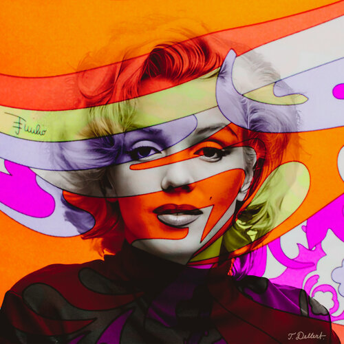 Monroe and PUCCI. Orange version van Thomas Dellert, Fotografie te koop op Singulart