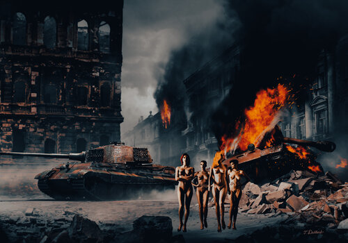 When the Tanks rolled back into our cities van Thomas Dellert, Fotografie te koop op Singulart