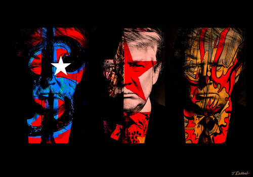 TRUMP POP ART TRIPTYCH.   USA IS POP di Thomas Dellert, Fotografia in vendita su Singulart