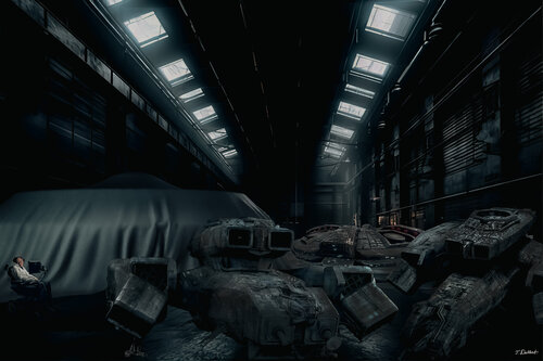 Stephen Hawking in Area 51 di Thomas Dellert, Fotografia in vendita su Singulart