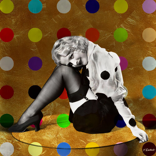 Gold Diggers  of 1933 Edna Callahan  Gold version with coloured Dots ( Pricks in Swedish ) par Thomas Dellert, Photographie en vente sur Singulart