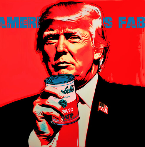 American Icons Trump Warhol and Campbells par Thomas Dellert, Édition en vente sur Singulart