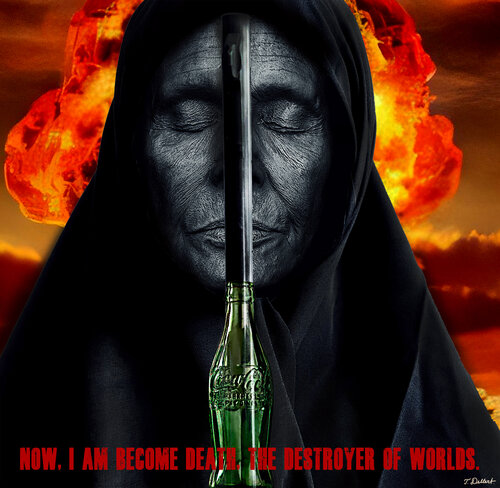 I become Death .   After a art photograph by Iranian artist Shirin Neshat  and a statement by  Robert Oppenheimer von Thomas Dellert, Fotografie kaufen auf Singulart