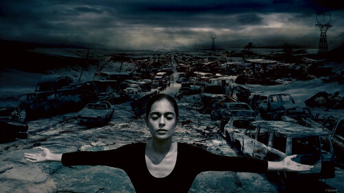 A matter of Life and Death.     Based on an  art photograph by Iranian artist Shirin Neshat von Thomas Dellert, Fotografie kaufen auf Singulart