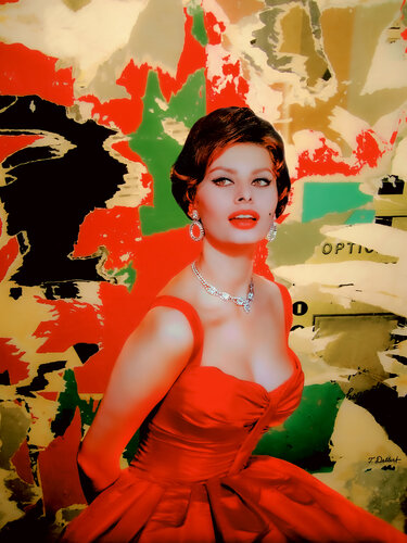 Sophia Loren Lady in Red von Thomas Dellert, Druck kaufen auf Singulart