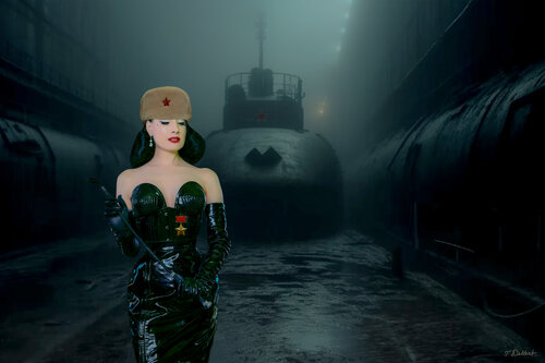 Dita as a Russian Submarin Commander par Thomas Dellert, Photographie en vente sur Singulart