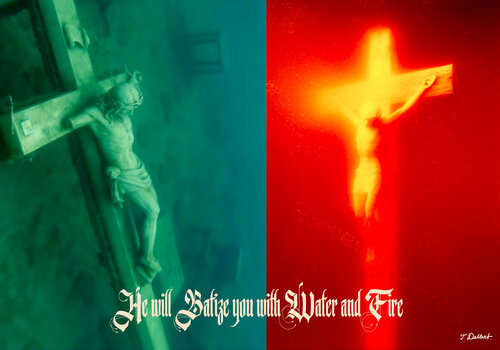 WATER & FIRE    after an unknown oceanic photo and a photo by Andres Serrano Thomas Dellert