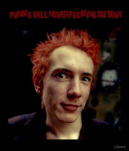 PUNKS NOT DEAD...yet.       An Original portrait of John Lydon  alias Johnny Rotten by Thomas Dellert alias Tommy Dollar 1977 van Thomas Dellert, Fotografie te koop op Singulart