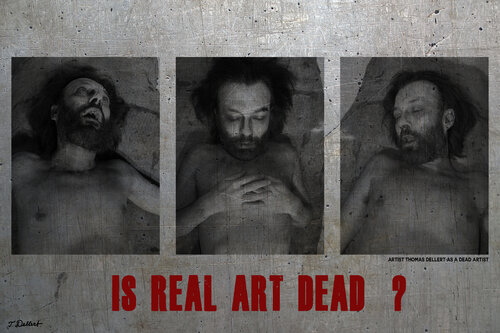 IS REAL ART DEAD ?    Thomas Dellert self portrait as a Dead Artist par Thomas Dellert, Photographie en vente sur Singulart
