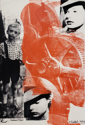 MODERN TIMES 1994  ONE OF A KIND after  a photo of Dian Arbus  Central Park NY and one of Alexander Rodchenko Mocba  and Ingrid Bergman from the movie Casablanca de Thomas Dellert, Impresión a la venta en Singulart