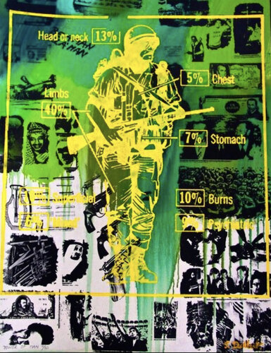 Camouflage Man  Green Version 1980 de Thomas Dellert, Impresión a la venta en Singulart