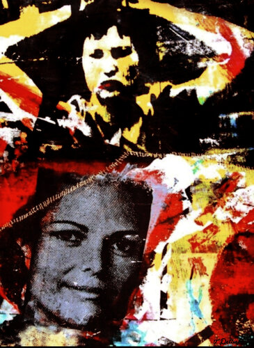 GERMAN QUEENS. Ulrike Meinhof  Unt Queen Silvia of Sweden de Thomas Dellert, Impresión a la venta en Singulart