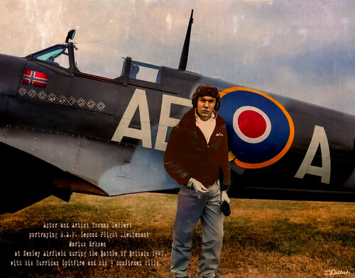 Artist and Actor Thomas Dellert Portraying RAF Flying Ace Marius Eriksen par Thomas Dellert, Édition en vente sur Singulart