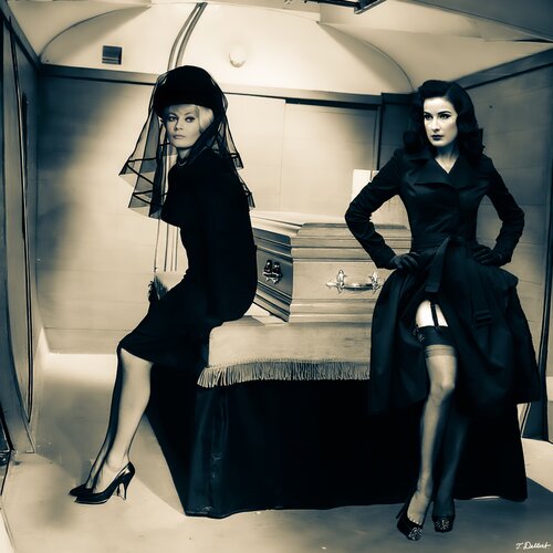 Dita & Anita . taking our mutual lover home in a box.. par Thomas Dellert, Édition en vente sur Singulart