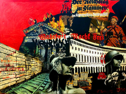 BERLIN  city of Creations and Destruction ( Realistic painting on canvas ) by Thomas Dellert, Painting for Sale on Singulart