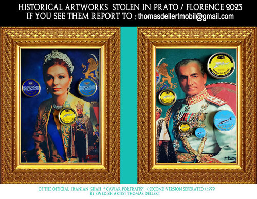 The  Iranian Shah family Caviar Portraits Version 2 Seperated par Thomas Dellert, Édition en vente sur Singulart