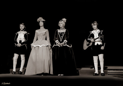 ABBA    dancing Queen first performance and the only photo taken of them in Swedish Royal costumes Thomas Dellert