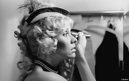 AGNETA of ABBA  putting on make up before performance Thomas Dellert