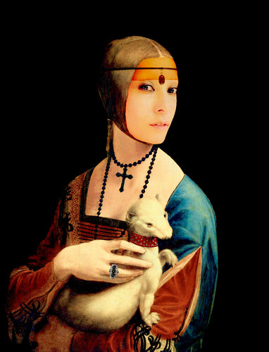 Hommage to Leonardo da Vinci  with Vava Venezia and Ermine. di Thomas Dellert, Digitale in vendita su Singulart