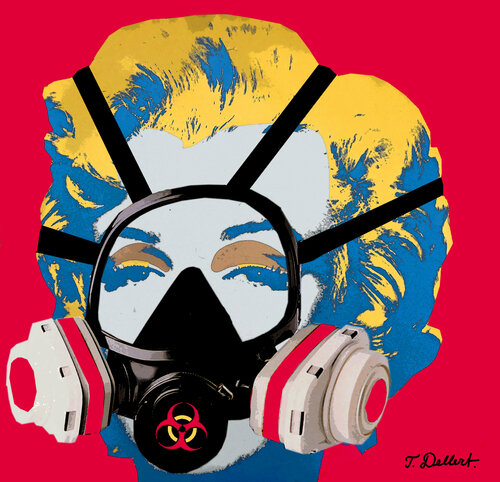 Marilyn and Andy in Corona mask par Thomas Dellert, Édition en vente sur Singulart
