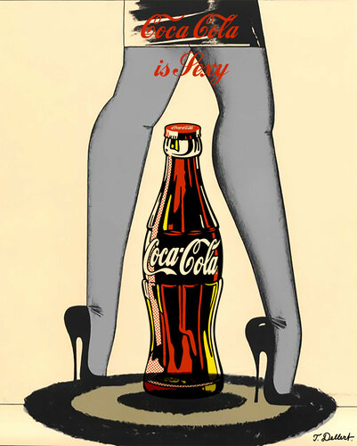 COKE IS SEXY.  after a work by Allen Jones de Thomas Dellert, Impresión a la venta en Singulart