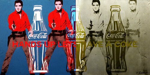 HANDS UP LETS HAVE A COKE       after Andy Warhol de Thomas Dellert, Impresión a la venta en Singulart