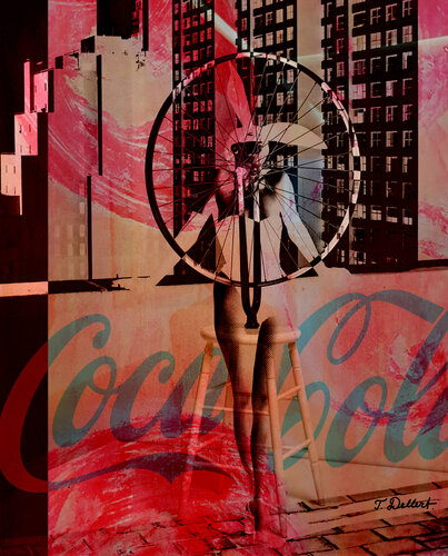 FUN  FAIR  NY  with  COKE.  after Helmut Newton and Marcel du Champ van Thomas Dellert, Afdruk te koop op Singulart