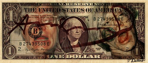 DEPRESSION RECESSION DOLLAR.      ( Andy Warhol ) par Thomas Dellert, Photographie en vente sur Singulart