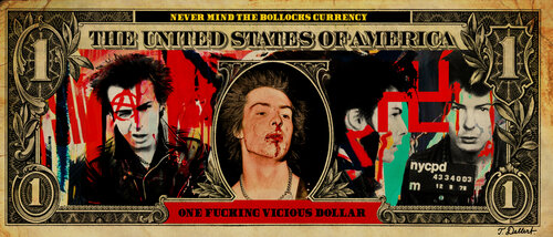 ONE VICIOUS DOLLAR      ( Sid Vicious of the Sex Pistols ) par Thomas Dellert, Photographie en vente sur Singulart