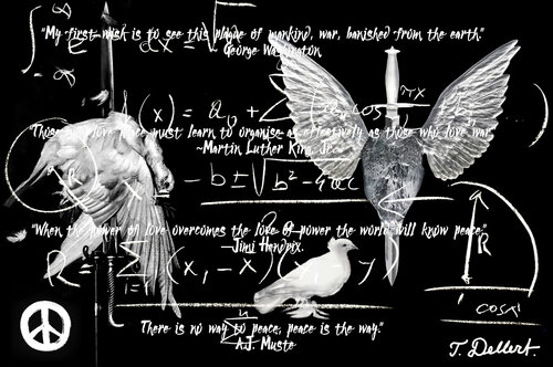 The Equation and Quotation  of PEACE  ( Homage  Damien Hirst, John Heartfield and Pablo PIcasso ) par Thomas Dellert, Édition en vente sur Singulart