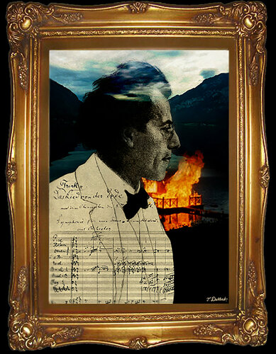 Gustaf Mahler         Portrait on museum quality canvas  Framed in a hand built period wood frame made in Florence Italy.  Simmular to the one on the photo par Thomas Dellert, Édition en vente sur Singulart