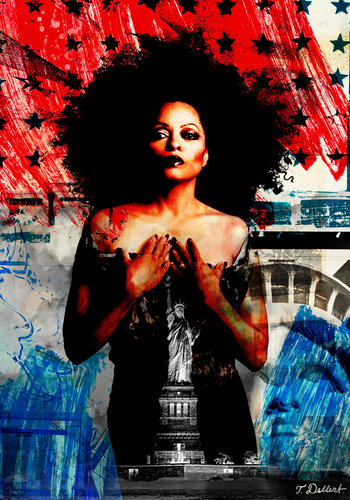 Diana Ross  ( part of the series The American Dream ) van Thomas Dellert, Afdruk te koop op Singulart