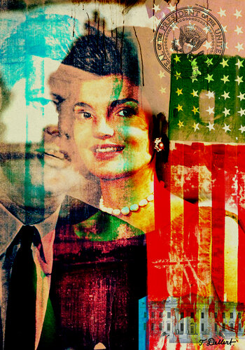 First Lady Jackie and Rauschenberg by Thomas Dellert, 인쇄 for Sale on Singulart
