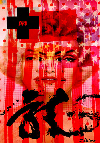 Missis M          ( Marilyn Monroe and Madonna )  part of the pop art series The American Dream van Thomas Dellert, Afdruk te koop op Singulart