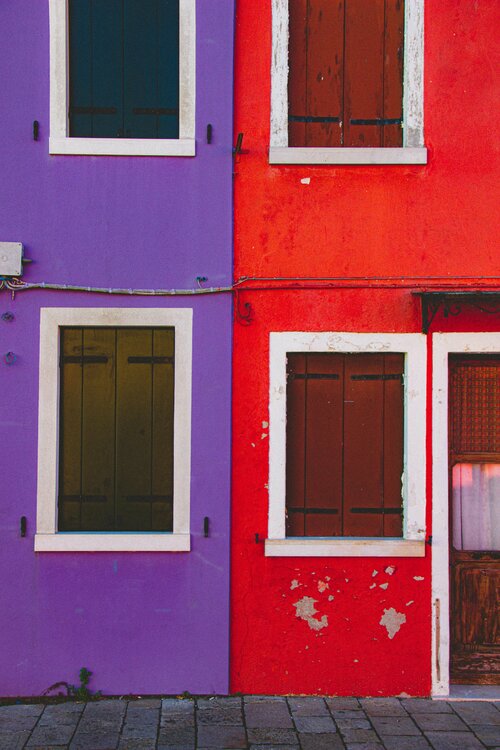 Venice Burano Red and Purple Thomas Dellert