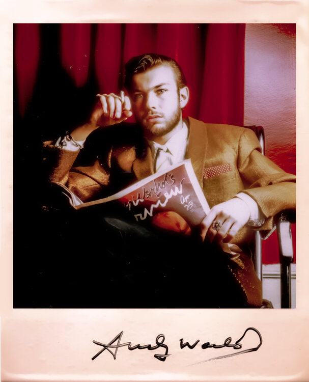 Artist Thomas Dellert ( Tommy Dollar )  Polaroid by Andy Warhol  Stockholm 1975 Thomas Dellert