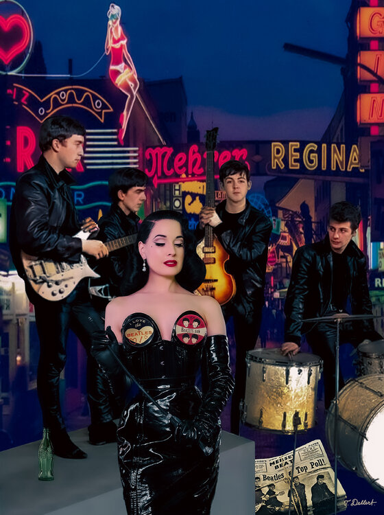 Dita with The Beatles in Hamburg Reeperbahn 1962 Thomas Dellert