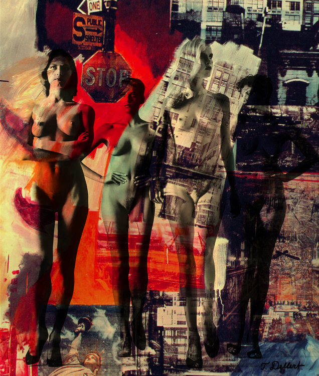 Manhattan Girls.  ( Homage to Robert Rauschenberg & Helmut Newton ) Thomas Dellert