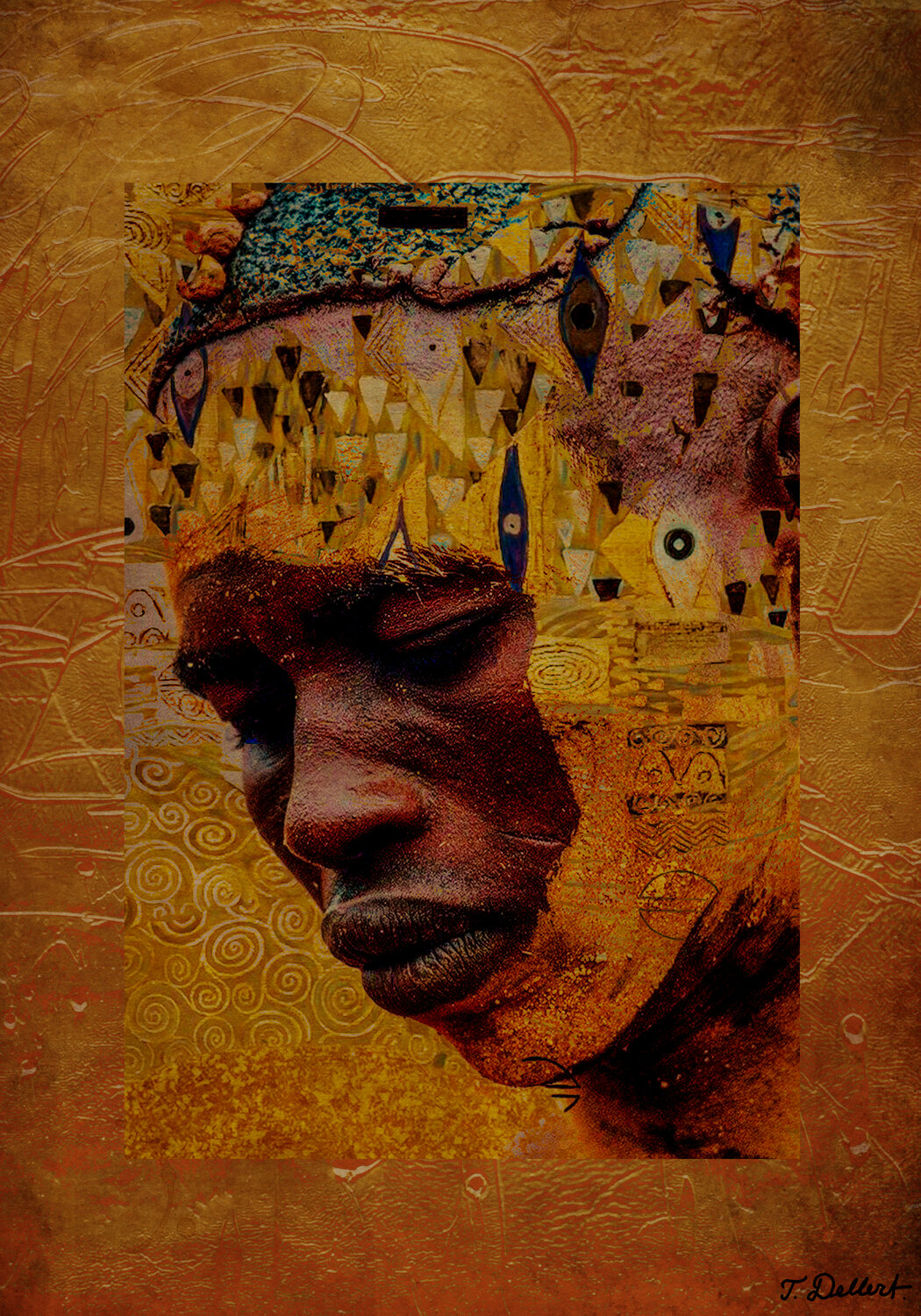 Golden African Warrior.  ( after Leni Riefenstahl ) Thomas Dellert Fotografie zu verkaufen