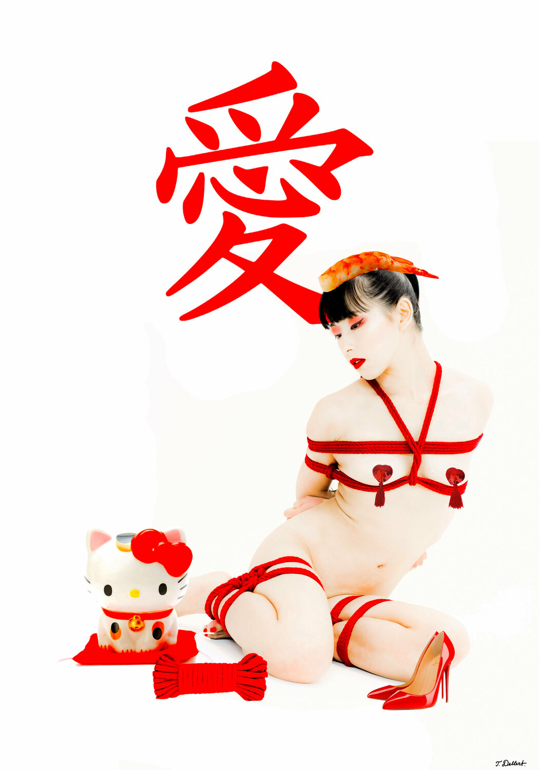 Red Hallo Kitty Bondage for love by Thomas Dellert (2021) : Photography  Digital on Paper - Singulart