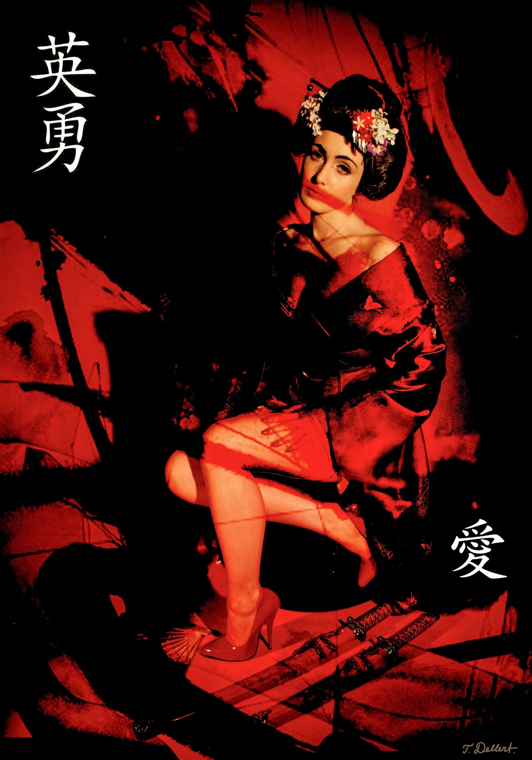 Red Geisha for Love. Original photograph by Thomas Dellert Thomas Dellert Fotografie zu verkaufen