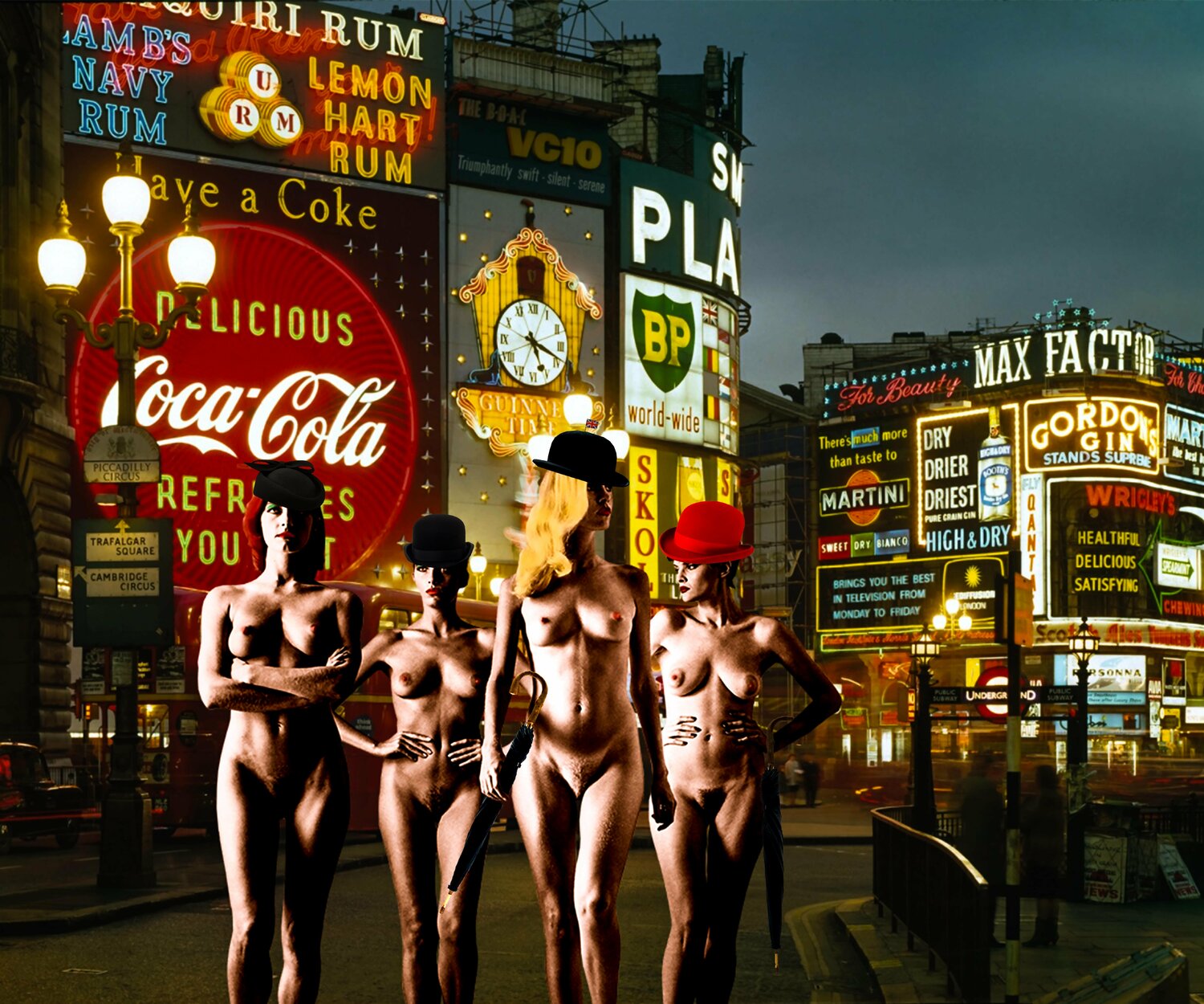 naked circus NAKED in PICADILLY CIRCUS London by Thomas Dellert (2021) : Photography  Digital on Metal - Singulart