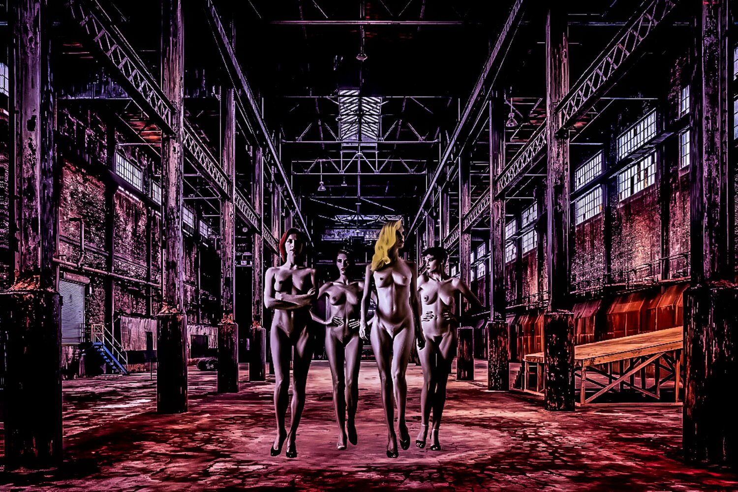 Naked in the empty Factory two Thomas Dellert