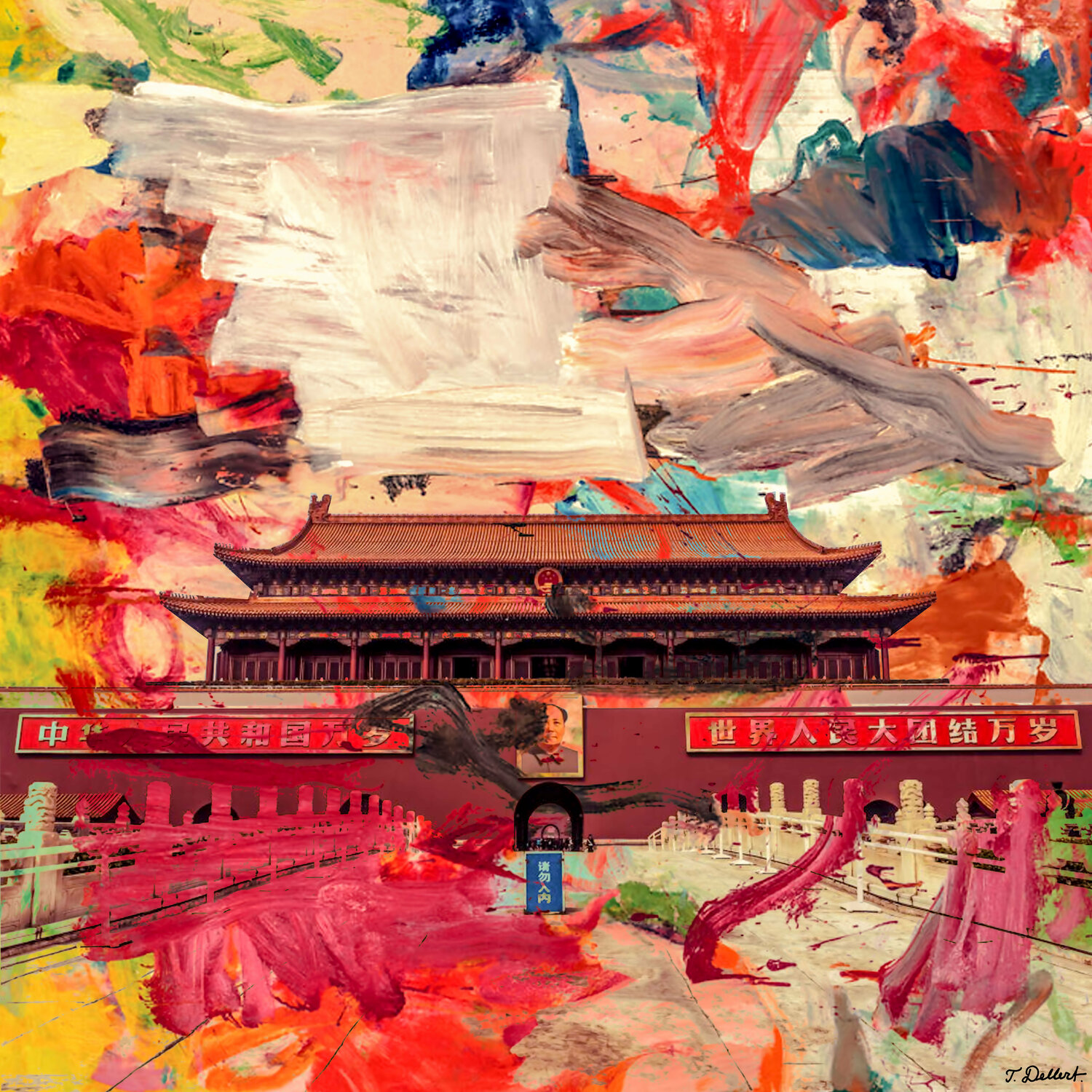 The Forbidden City with Mao Portrait  Beijing China Thomas Dellert Fotografie zu verkaufen