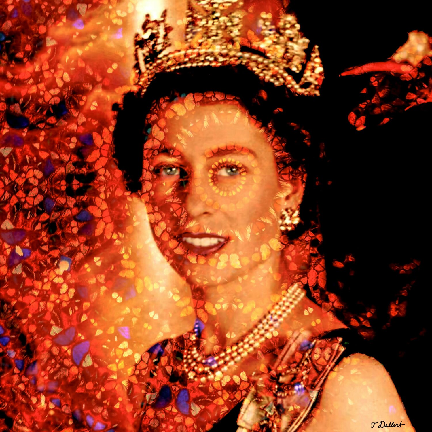 Queen Elizabeth and King Damien Hirst ( Golden Red Version ) Thomas Dellert Fotografie zu verkaufen