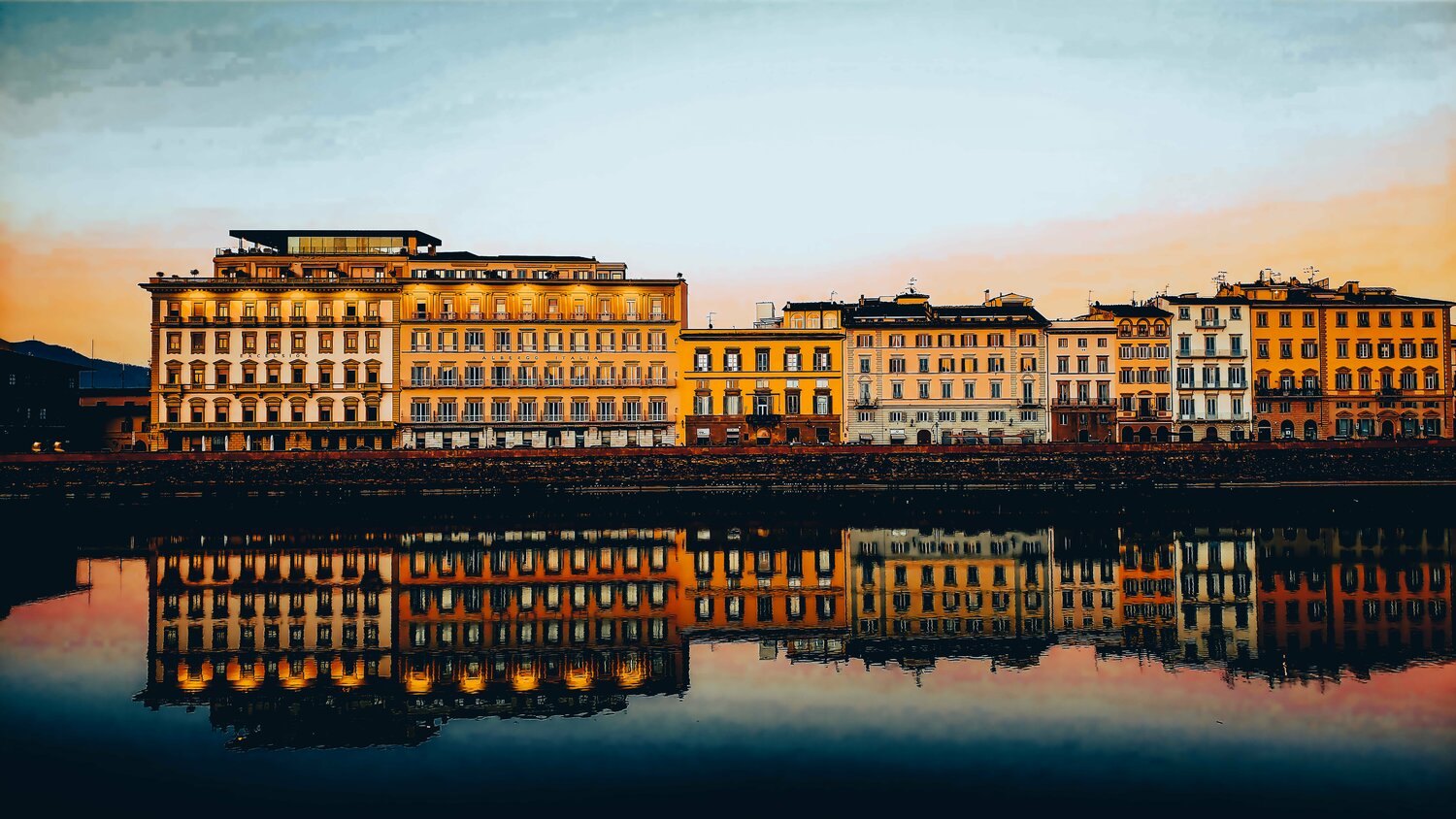 Arno River Reflections  ( Florence Italy ) Thomas Dellert