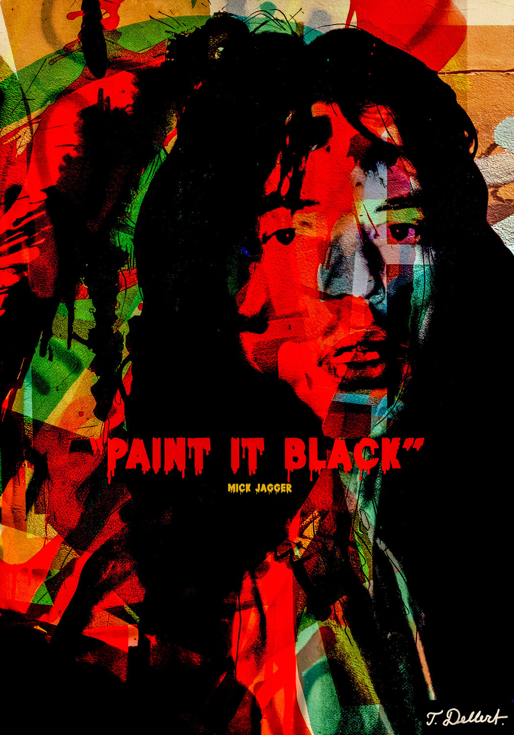 Paint it Black ! ( after Mick Jagger and Andy Warhol ) by Thomas