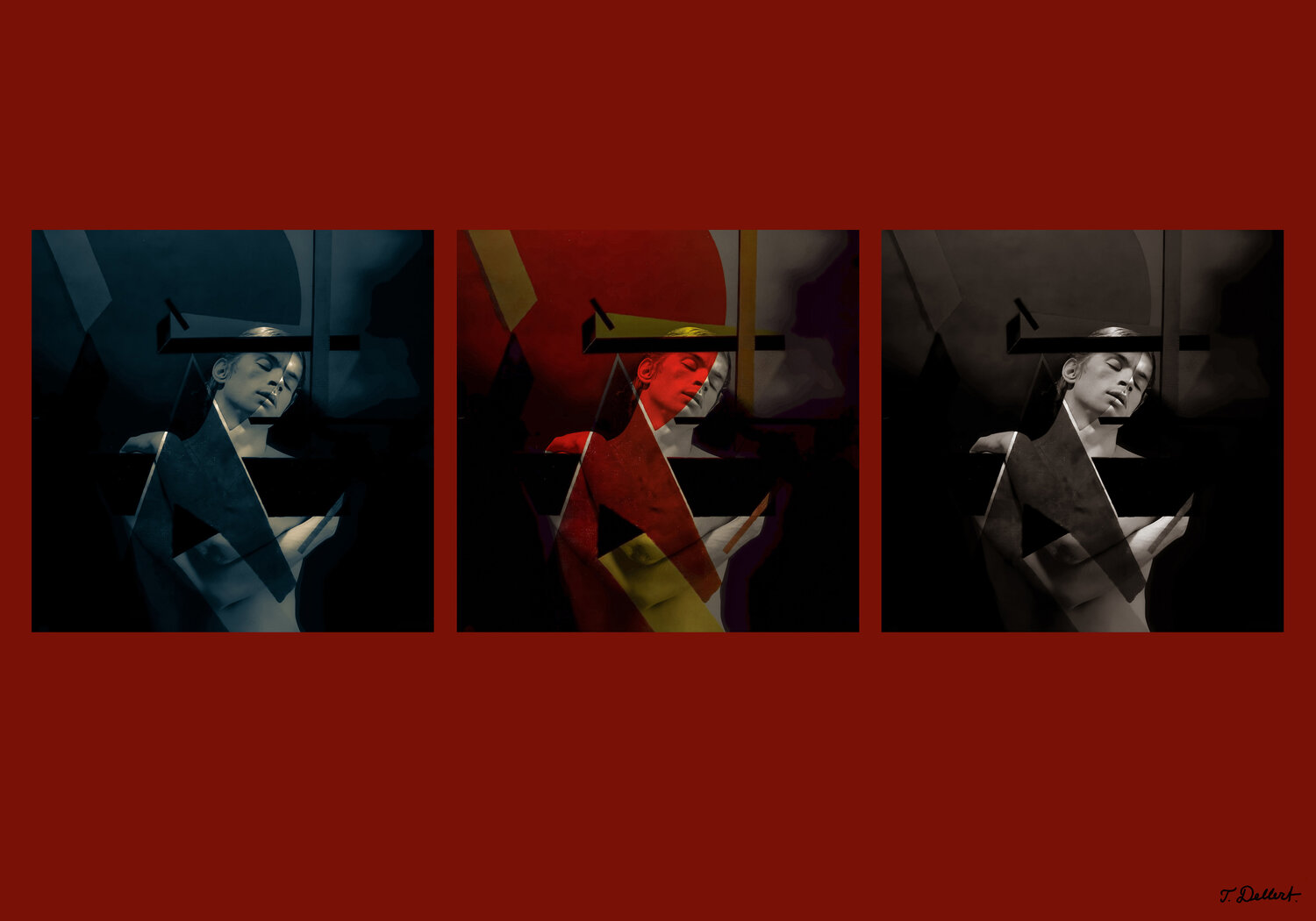 Rudy -Rudolf Nureyev.        Triptych Thomas Dellert